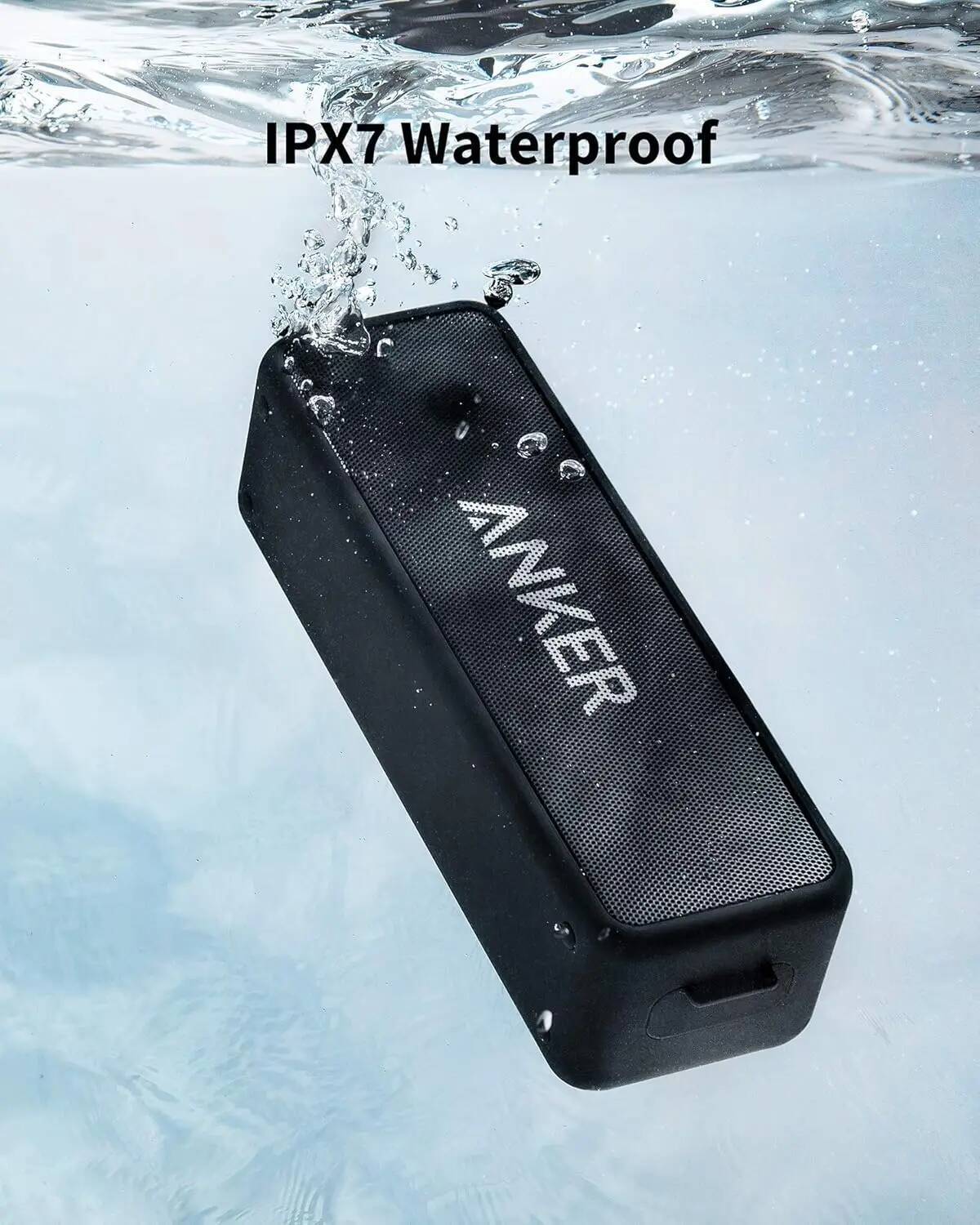 Anker Soundcore 2 Portable Speaker with Stereo Sound, Bluetooth 5, IPX7 Waterproof, 24-Hour Playtime (Refurbished) W260715 - view 3