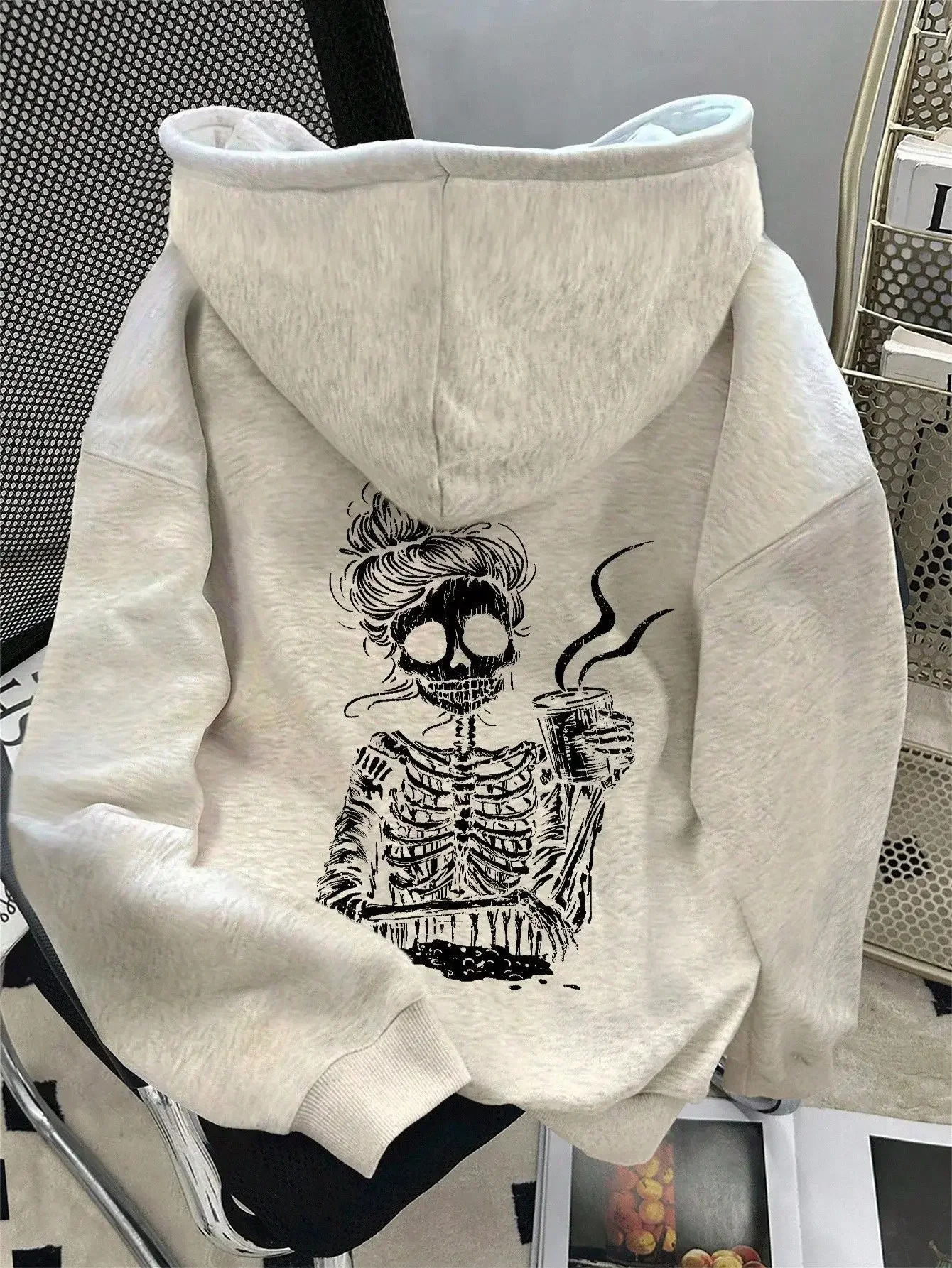 Autumn winter mens and womens kangaroo pocket hooded long sleeved hoodie with multiple prints trendy and fashionable hip-hop 260714 - view 3