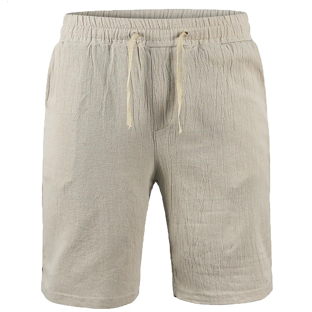 Mens Cotton Linen Shorts Pants Male Summer Breathable Solid Color Linen Trousers Fitness Streetwear S-3XL 260714 - view 5