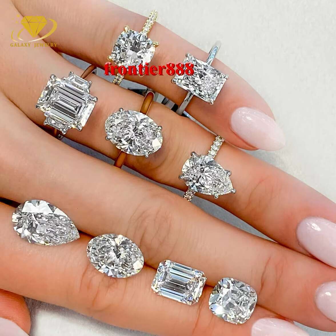 Luxury Wedding Ring 6ct 7ct 5ct Moissanite Lab Grown Diamond Ring Baguette Emerald Cut 925 Sterling 10k 14k 18k Engagement Ring - view 5