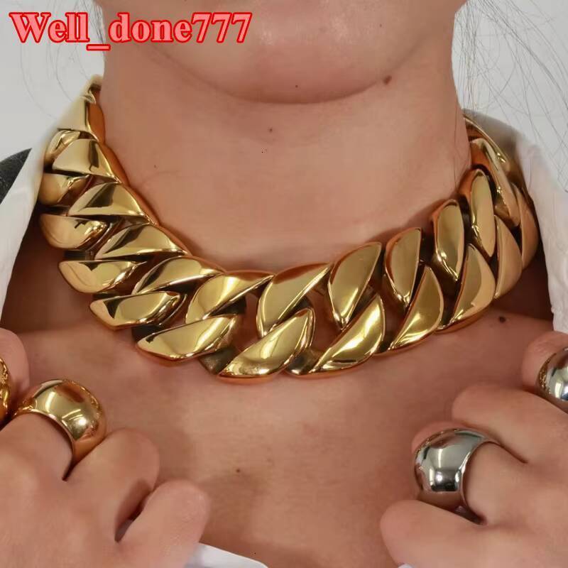 Wholesale Necklaces for Women New Arrival Fine Jewelry Chunky Gold Main Character Cuban Chain Choker Necklace for Women - view 6