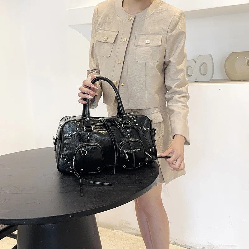 Summer Y2K Shoulder Bags Vintage Gothic Women Shoulder Crossbody Bags Large Capacity Leather Purse Handbags 260714 - view 4