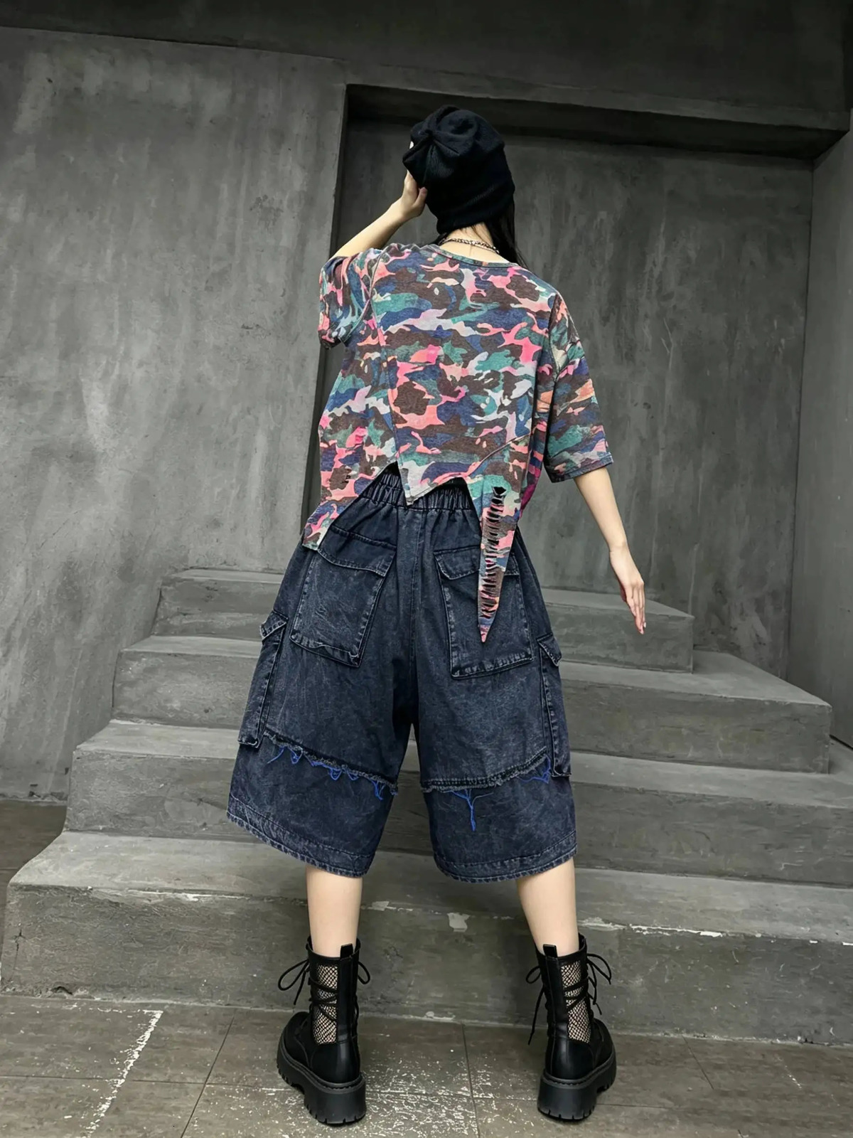 Unique Fashion Denim Jean Cropped Wideleg Summer LX6048 260714banjia