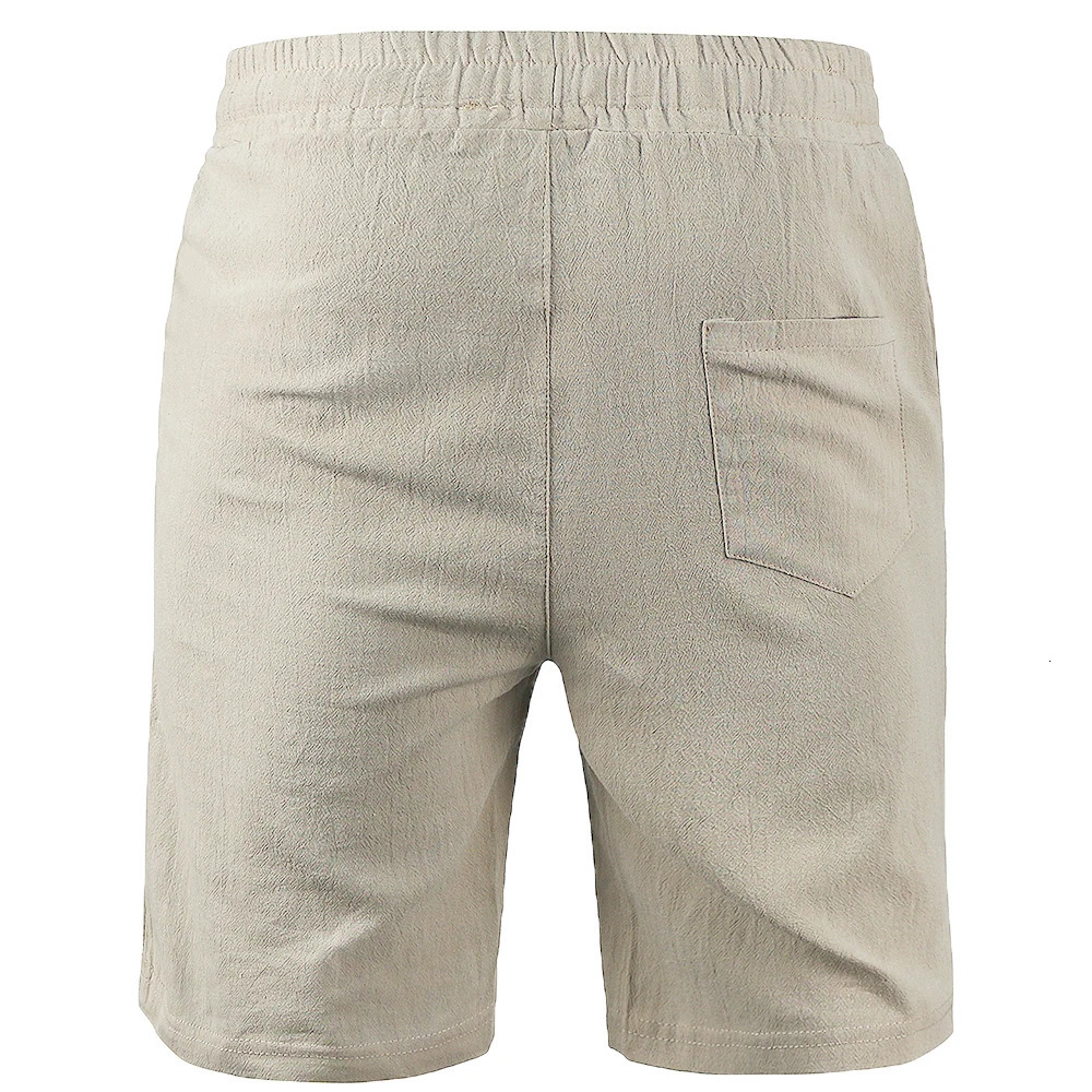 Mens Cotton Linen Shorts Pants Male Summer Breathable Solid Color Linen Trousers Fitness Streetwear S-3XL 260714 - view 6