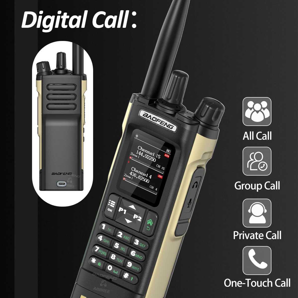 BAOFENG DMR DM-32 Digital Walkie Talkie GPS Dual Mode Analog TDMA Dual Time Slot Air Band APRS Digital Call For UV-32 Ham Radio X260715 - view 7
