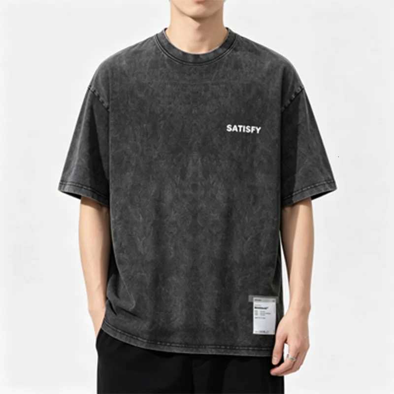 MothTech Running Trendy Muscle SATISFY Round Neck Distressed Pure Cotton Printed Short Sleeve T-shirt Casual Loose Fit YouthJ260715 - view 3