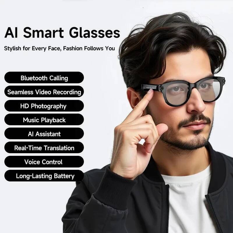 2026 AI Smart Glasses 8K Remote Control Touch Photo Camera Recording Voice Assistant Translator Wireless Bluetooth Sunglasses W260716 - view 5