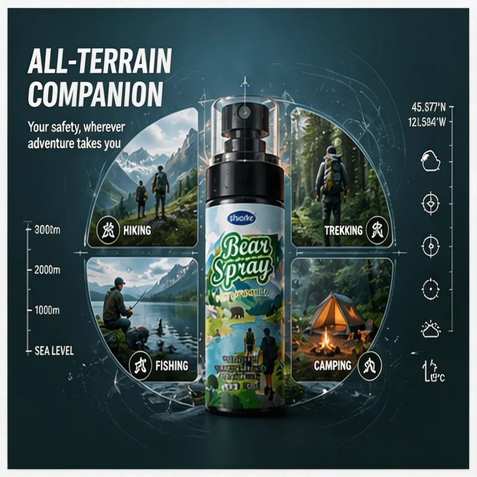 100ml Wildlife Repellent Spray Safety Lock Bear Dog Deterrent Pepper Oil NonLethal Camping Outdoor Hiking Forest Animal Gear 260716 - view 6