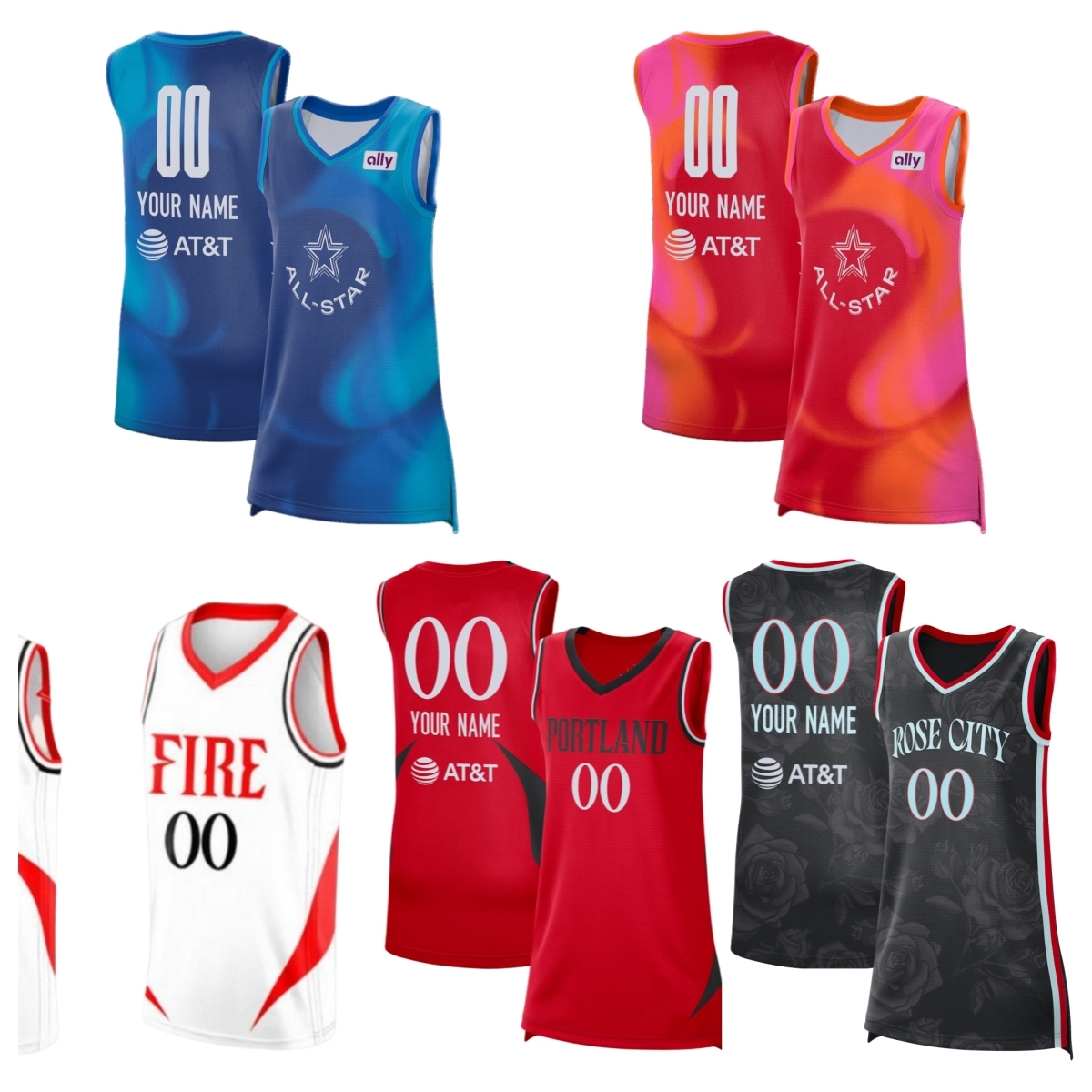 Portland Fire Jersey All Star 2026 Carla Leite Bridget Carleton Megan Gustafson Sarah Ashlee Barker Emily Engstler Teja Oblak Frieda Buhner Uomo Don-image