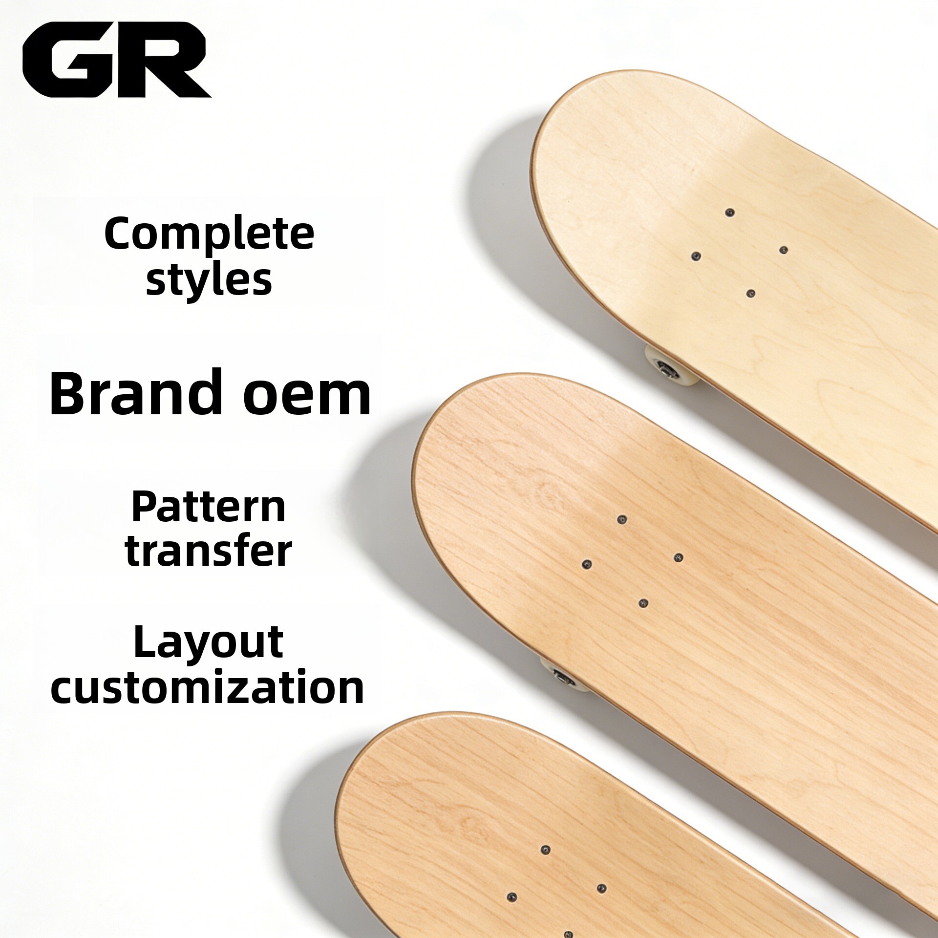 Original Wood Maple Deck Full Range of Styles Brand OEM Pattern Transfer Custom Professional Skateboard Base Material