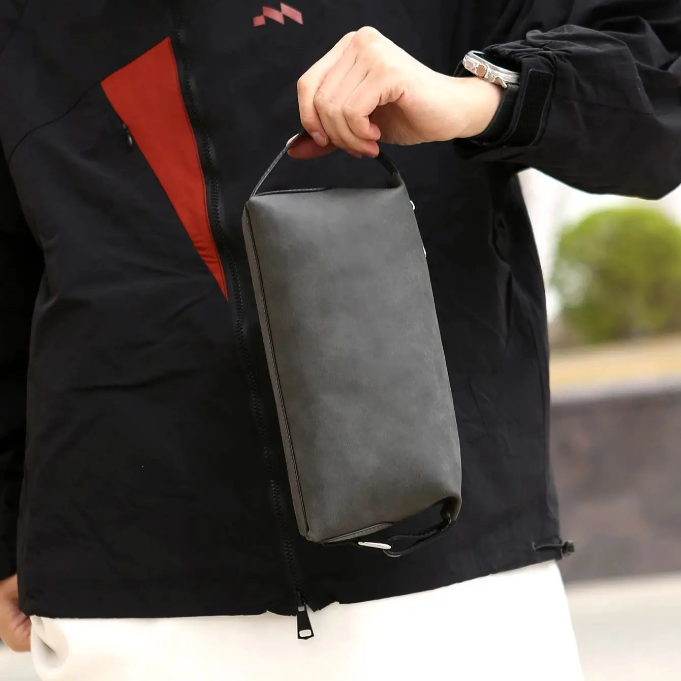 Mens Pu Leather Toiletry Bag Large Capacity Travel Dopp Kit with Double Zipper Portable Shaving Pouch for Daily Use 260715 - view 5