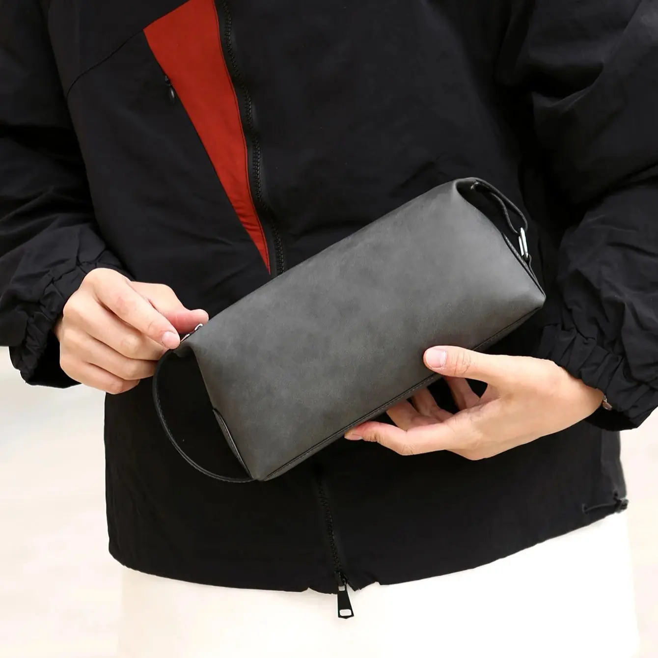Mens Pu Leather Toiletry Bag Large Capacity Travel Dopp Kit with Double Zipper Portable Shaving Pouch for Daily Use 260715 - view 6