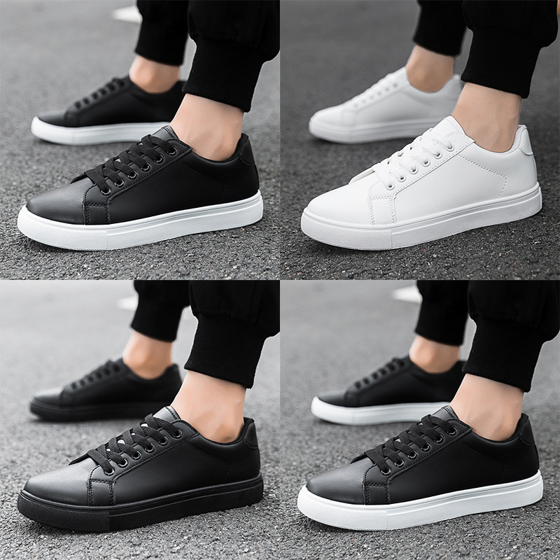 Summer New Men's White Sneakers Korean Style Fashionable Casual Trendy Versatile Large Size Soft Leather Shoes For Men - view 5