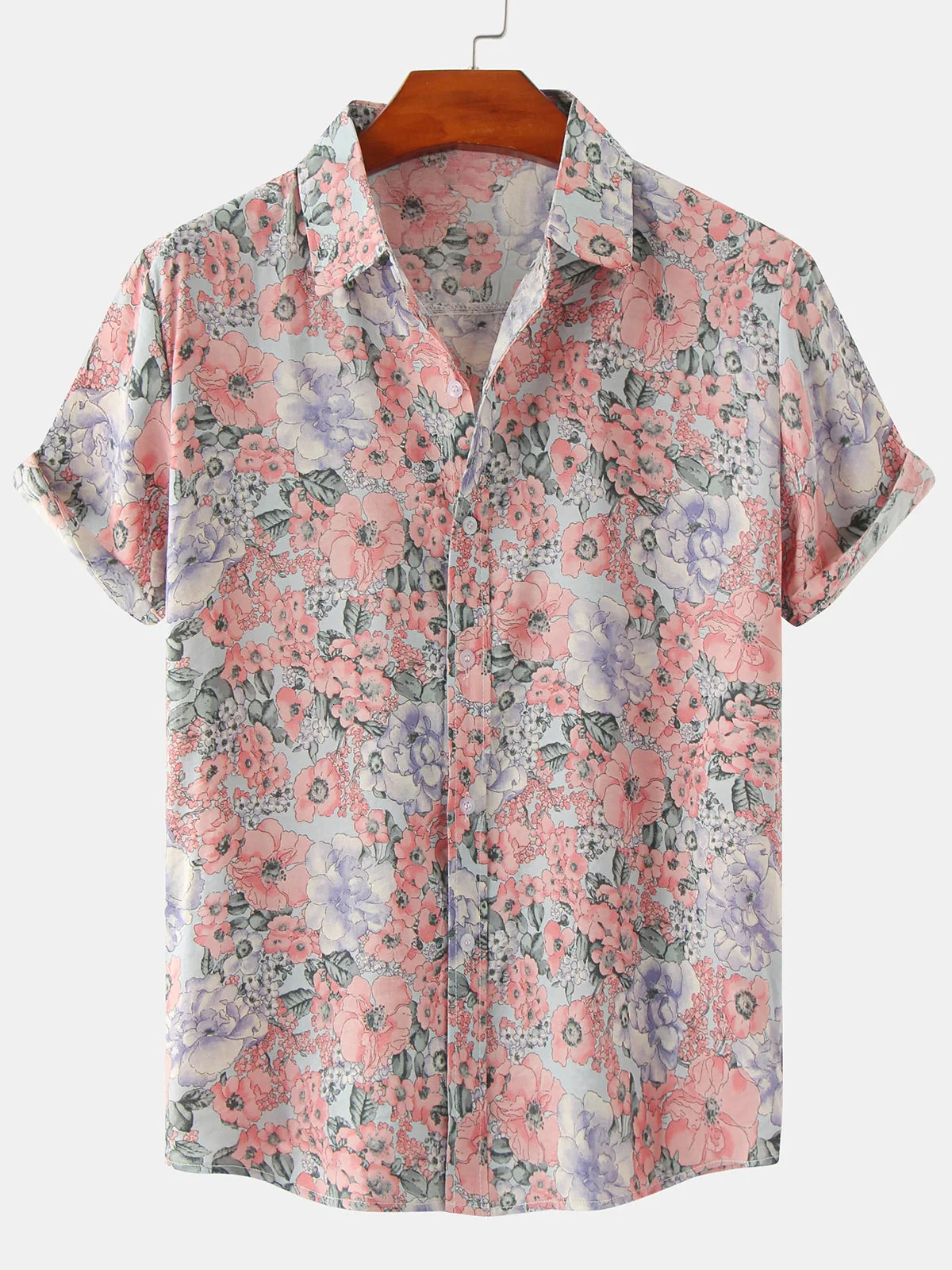 Mens Striped Casual Holiday Short Sleeve Orange Summer Button Down Shirt Hawaiian Shirt Summer Spring Lapel Button Down a260716 - view 6
