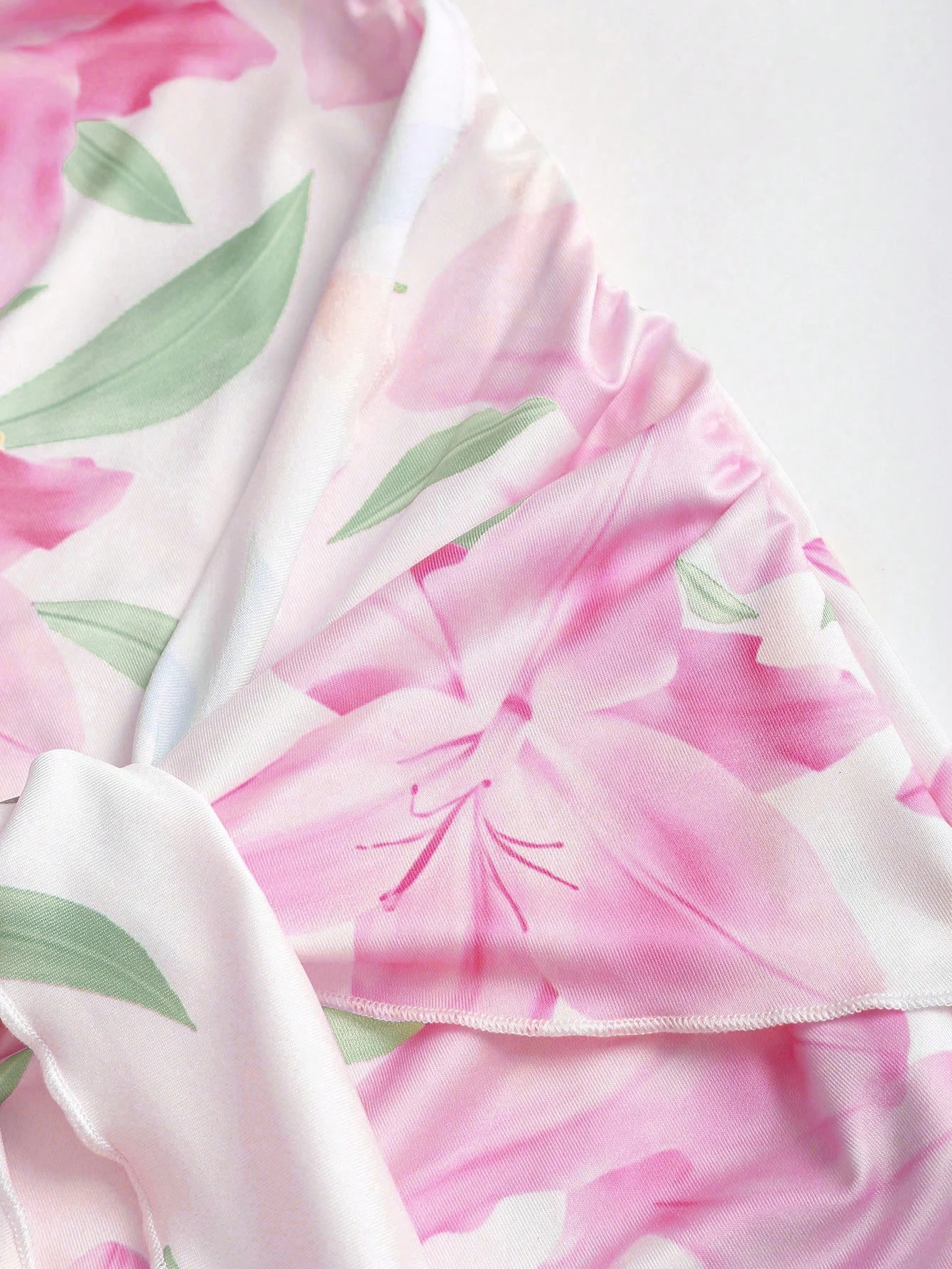 Soft Breeze Lily Print Strapless Short Dress with Waist-Cinching Tie Sexy Date Dress That Hugs the Hips 260716 - view 3