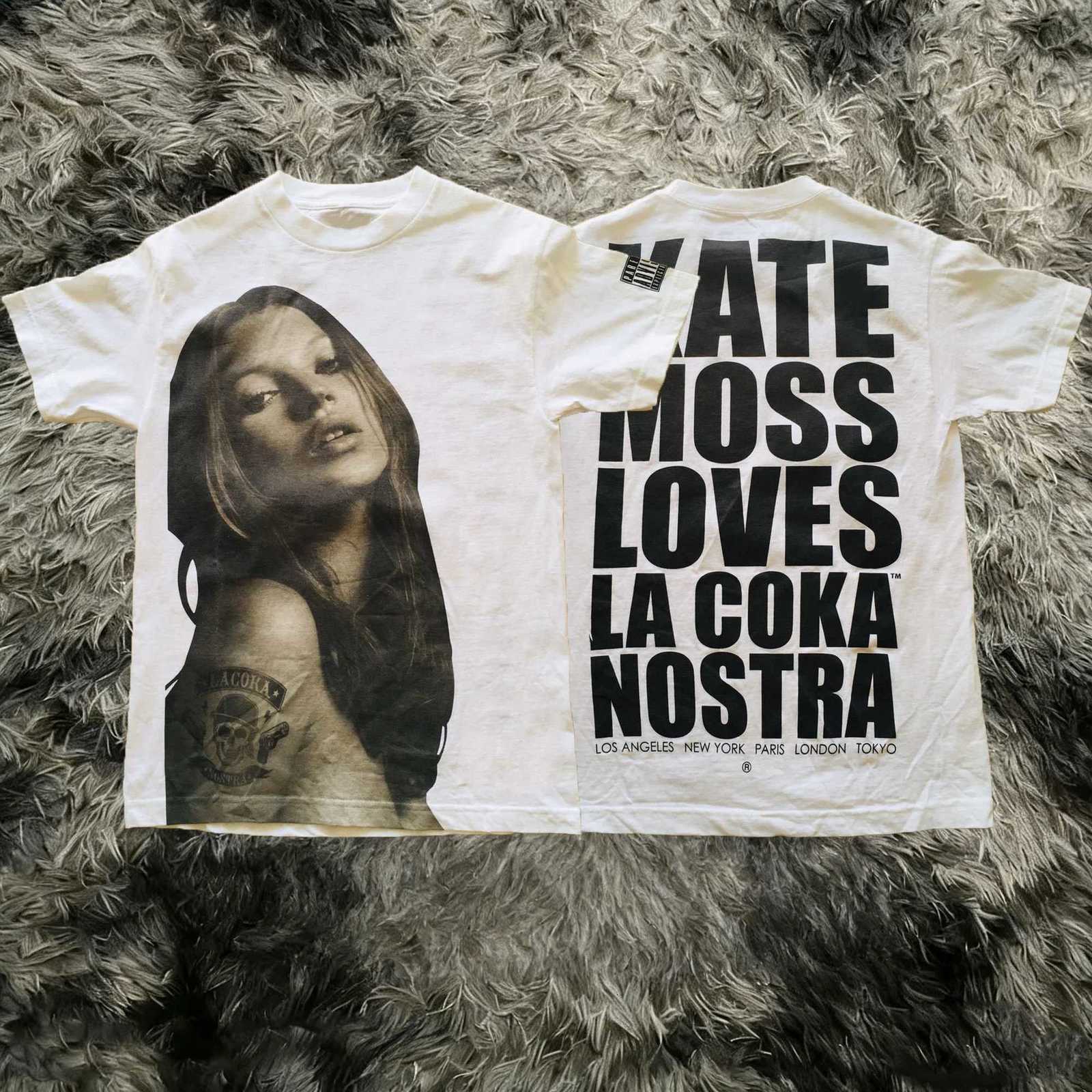 Printed Pattern Kate Cotton Moss Short Sleeve T-shirt Casual Fashion T-shirt Men Women Harajuku Retro T-shirts Unisex Y2k Tops J260715 - view 3