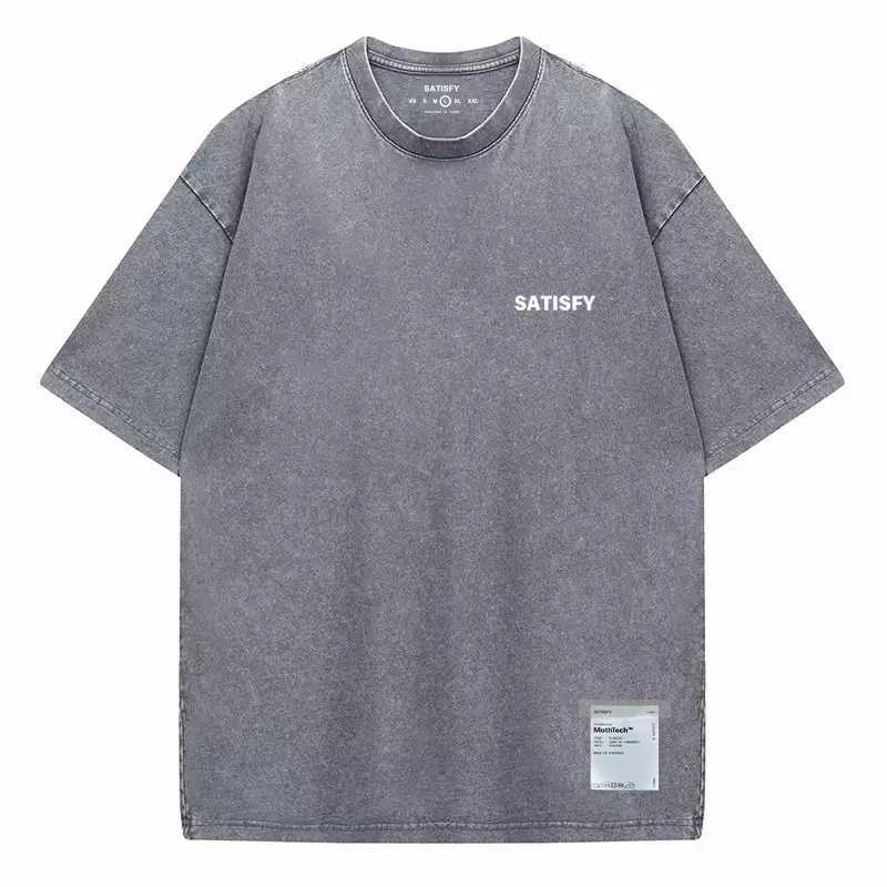 MothTech Running Trendy Muscle SATISFY Round Neck Distressed Pure Cotton Printed Short Sleeve T-shirt Casual Loose Fit YouthJ260715 - view 7