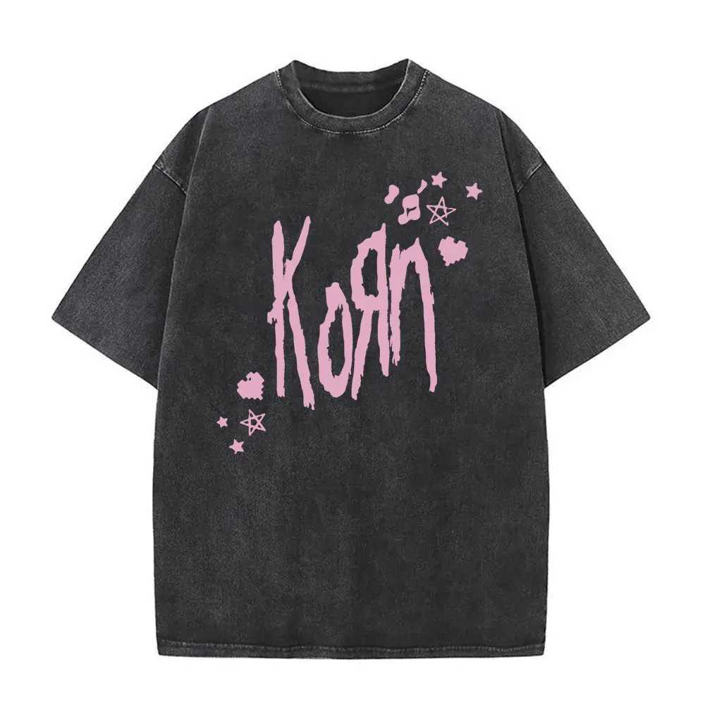 Tee New Arrival Mens Clothes Shirt Homme Graphic T-Shirts Men Tshirt for Men Ropa Hombre Washed Vintage Rock Metal Band KornJ260715 - view 5