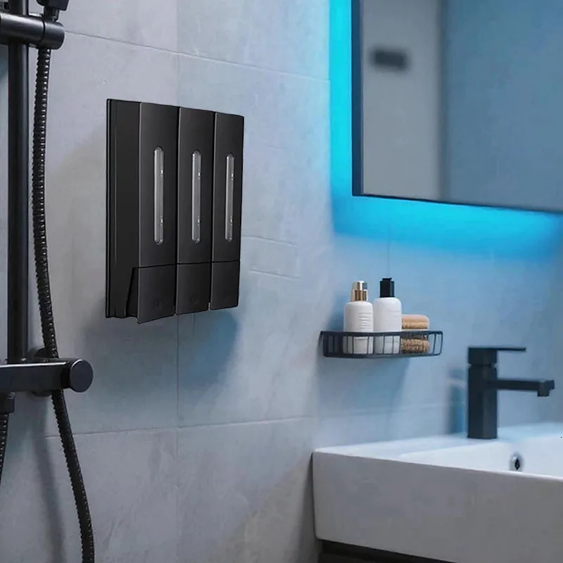 Double Head Wall-mounted Manual Soap Dispenser Shampoo el Household Bathroom Punch-free Soap Dispenser 400ML Large Capacity 260715BJ - view 7