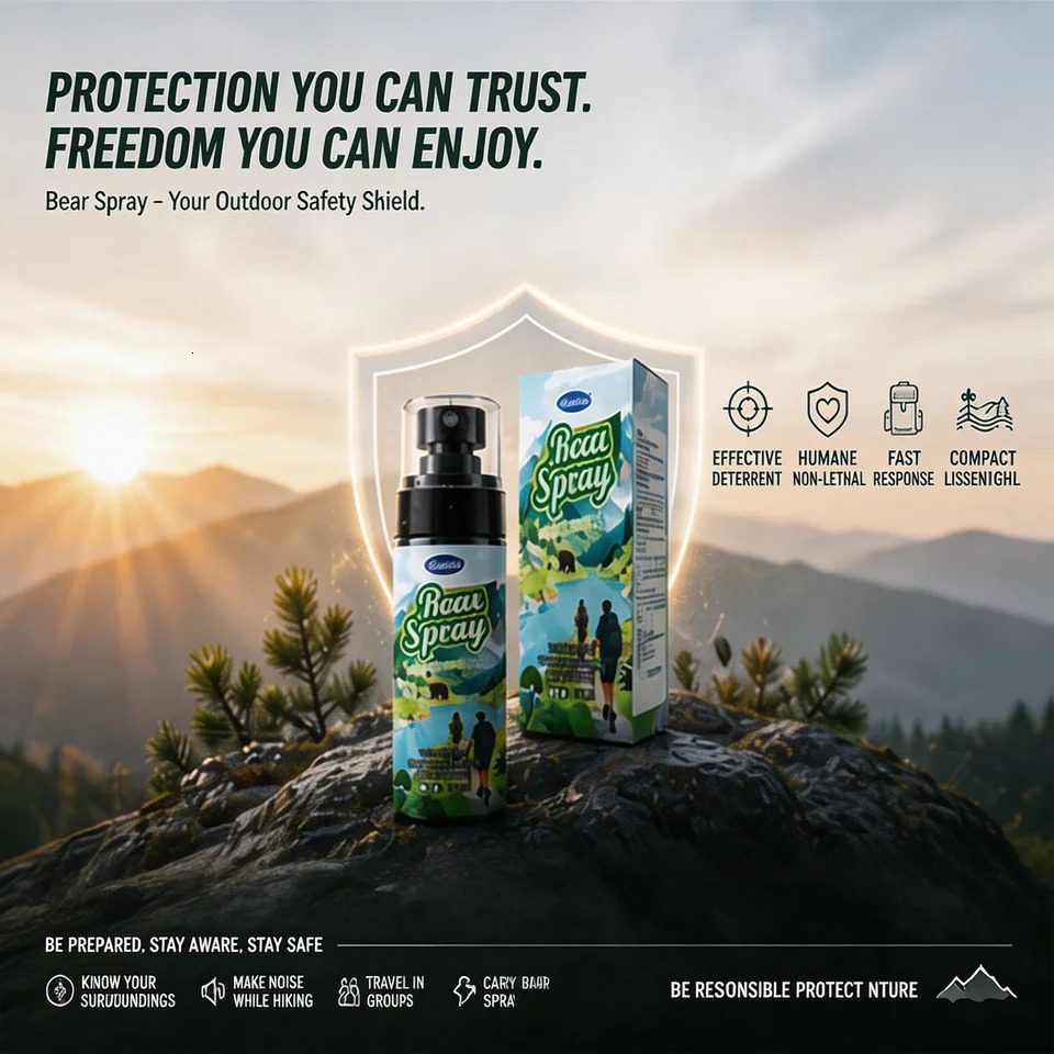 100ml Wildlife Repellent Spray Safety Lock Bear Dog Deterrent Pepper Oil NonLethal Camping Outdoor Hiking Forest Animal Gear 260716 - view 7