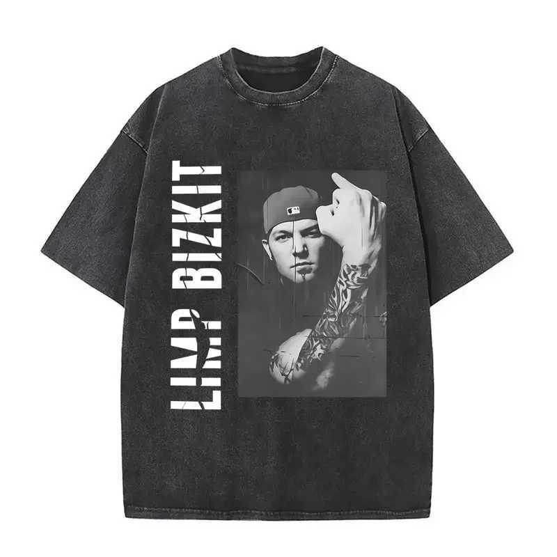 Arrival Mens Clothes Tee New Shirt Homme Graphic TShirts Men Tshirt for Men Washed Vintage Rock Band Limp Bizkit Graphic T-ShirtJ260715 - view 4