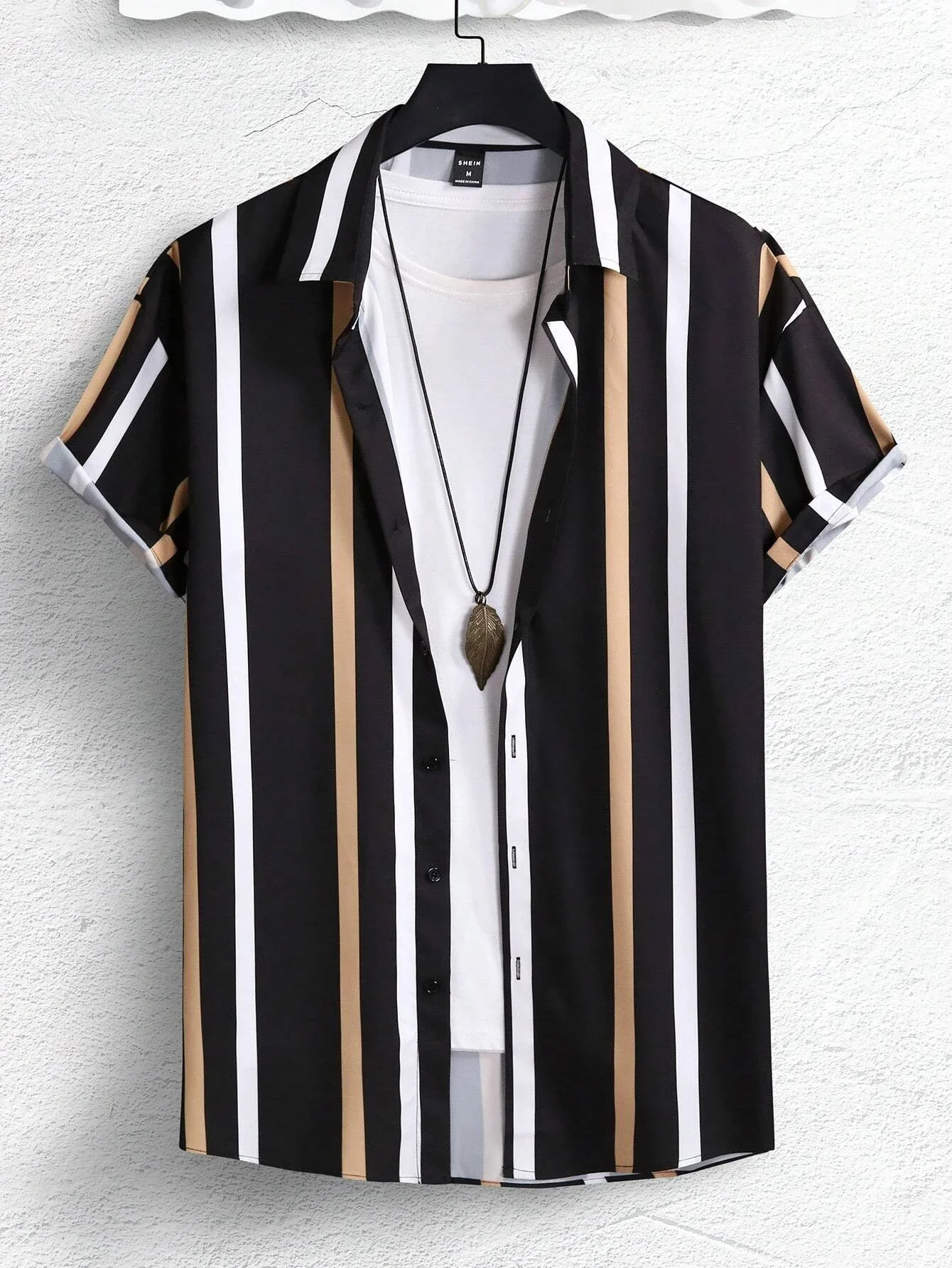 Men Women Shirts Colorful Striped Pattern Print Short Sleeve Shirts Fashion Button Short Sleeve Tops 260716 - view 7