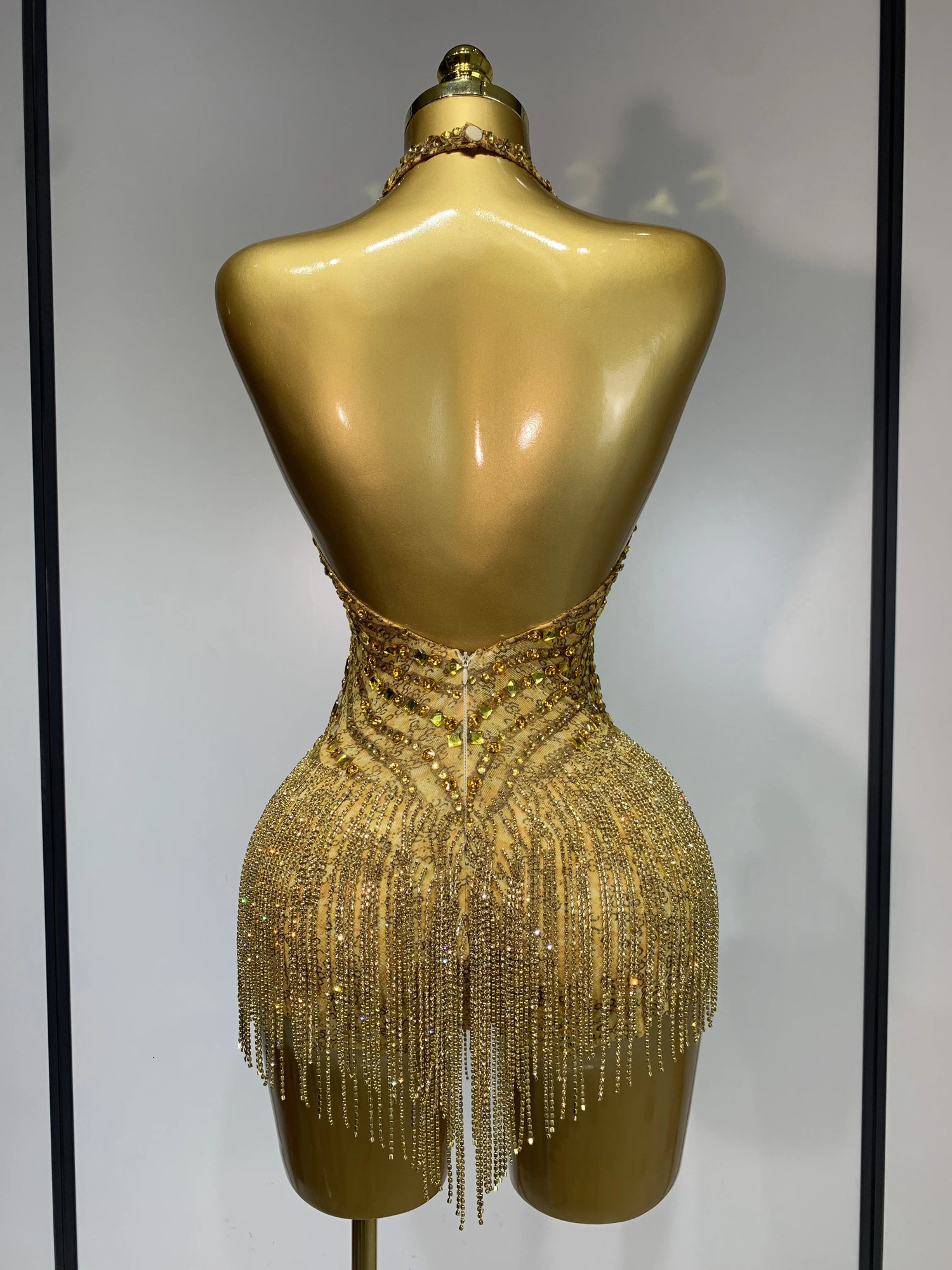 Women Sexy See Through Stretch Bodysuits Birthday Dancer Performance Wear Mesh Rhinestone Nightclub wife Outfit 260715 - view 5