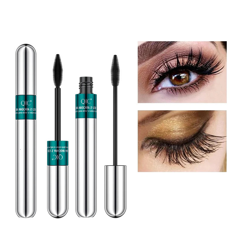 2 In 1 Double-ends 4D Silk Fiber Eyelash Mascara Quick Dry Waterproof Thick Curling Rimel Maquiagem Silver Tube Eyelas 260715