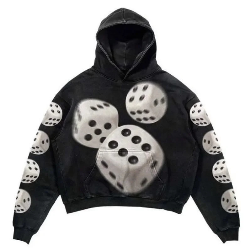 Rock American Style Sweatshirts for Men Loose Hip Hop Y2k Clothes Korean Harajuku Fashion Simple Man Hoodies Novelty And In 260715CJ - view 7