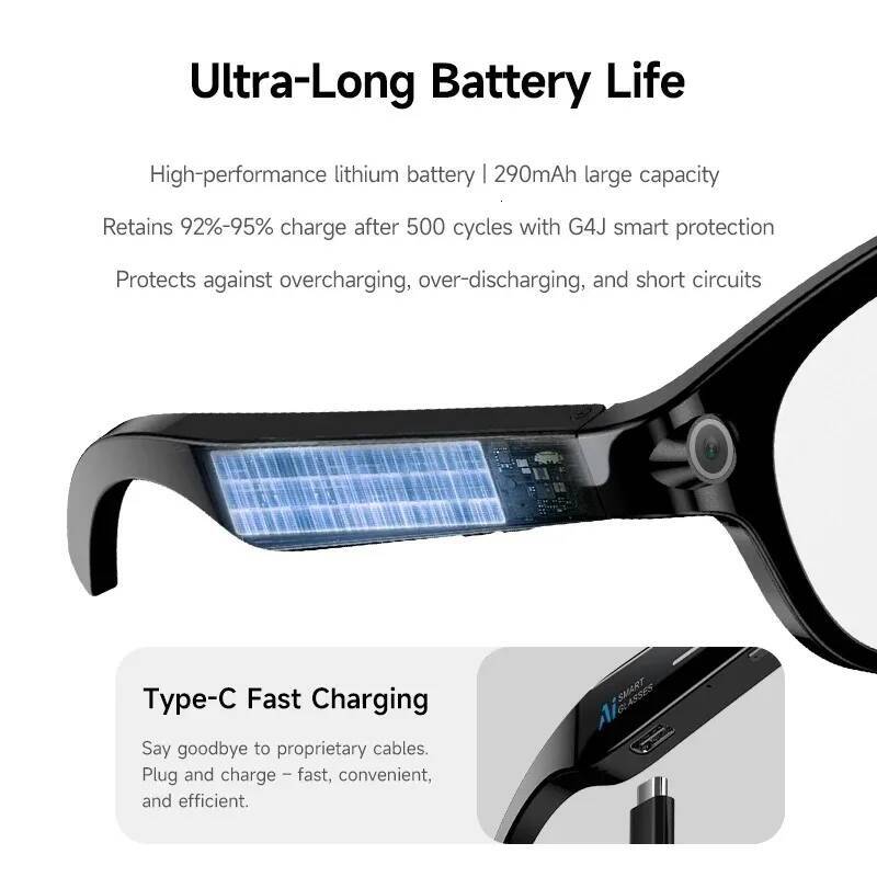 2026 AI Smart Glasses 8K Remote Control Touch Photo Camera Recording Voice Assistant Translator Wireless Bluetooth Sunglasses W260716 - view 6
