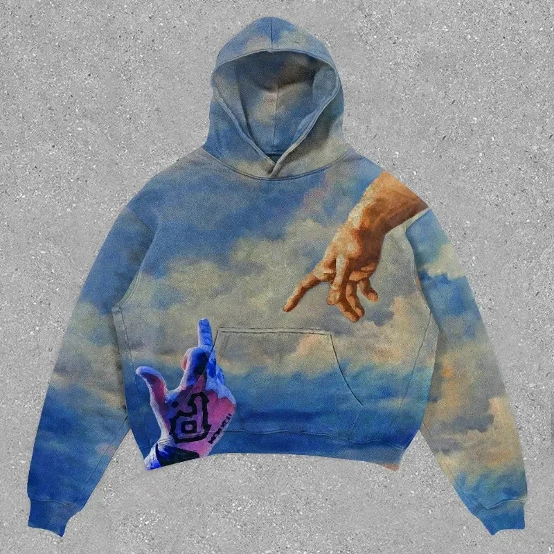 Rock American Style Sweatshirts for Men Loose Hip Hop Y2k Clothes Korean Harajuku Fashion Simple Man Hoodies Novelty And In 260715CJ - view 4