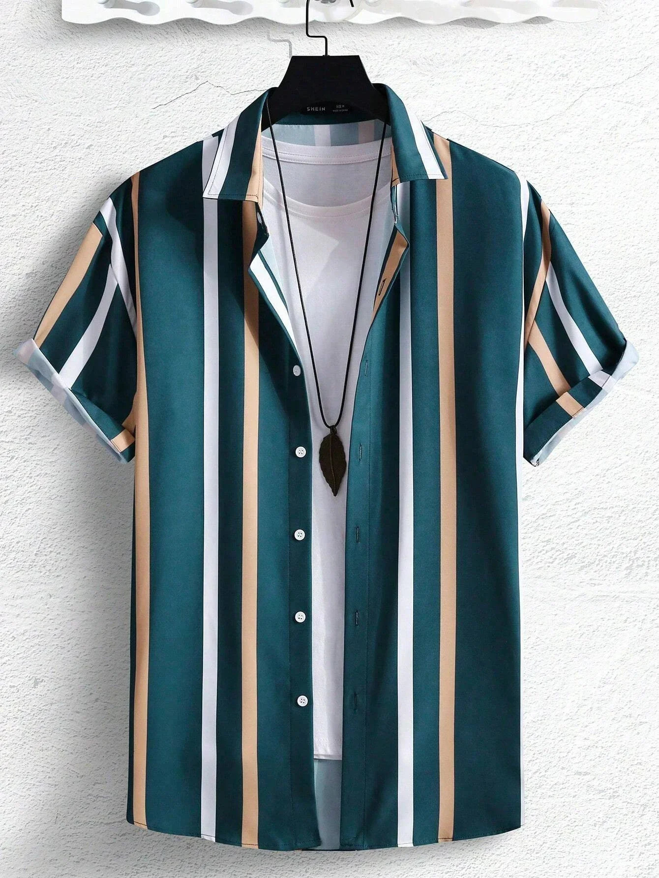Men Women Shirts Colorful Striped Pattern Print Short Sleeve Shirts Fashion Button Short Sleeve Tops 260716 - view 6