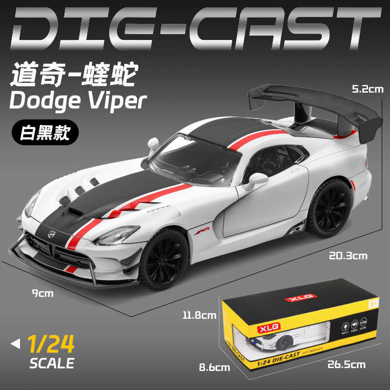 XLG Alloy Car Model 124 Dodge Viper Sports Car with Sound and Light Pull-Back Toy Car Sound Effect Model Display Piece L260717QR3L - view 9