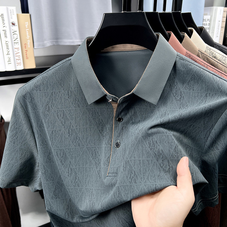 Men's Polos Luxury Brand Man Short-Sleeved Polo Shirt Button Lapel European American Style Spring T-Shirt Casual Fashion Wear - view 3
