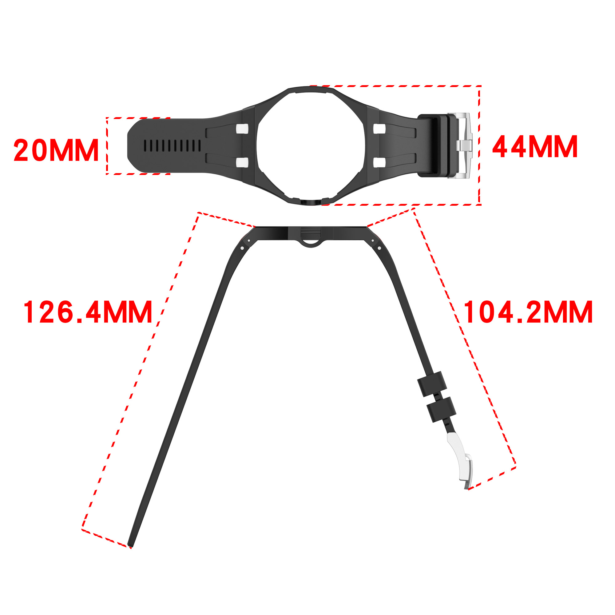 A protective case for X AP Royal pop+silicone strap, octagonal one-piece replacement modified strap, color strap - view 7