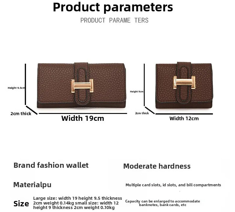 Designer Bag Handheld for Women, Long Large Capacity, Multiple Card Slots, Simple Short Style, Trendy High-end Fashion, New Litchi Texture Wallet - view 3