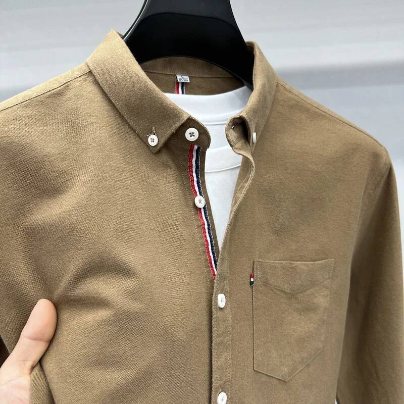 New 100% Cotton Long Sleeved Shirt Designer Brand Spring Autumn Fashion Business Comfortable Breathable Top Men's Clothing 26L0717 - view 4