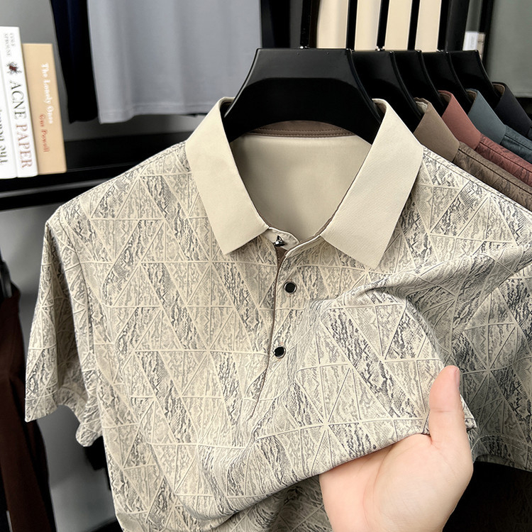 Men's Polos Luxury Brand Man Short-Sleeved Polo Shirt Button Lapel European American Style Spring T-Shirt Casual Fashion Wear - view 4