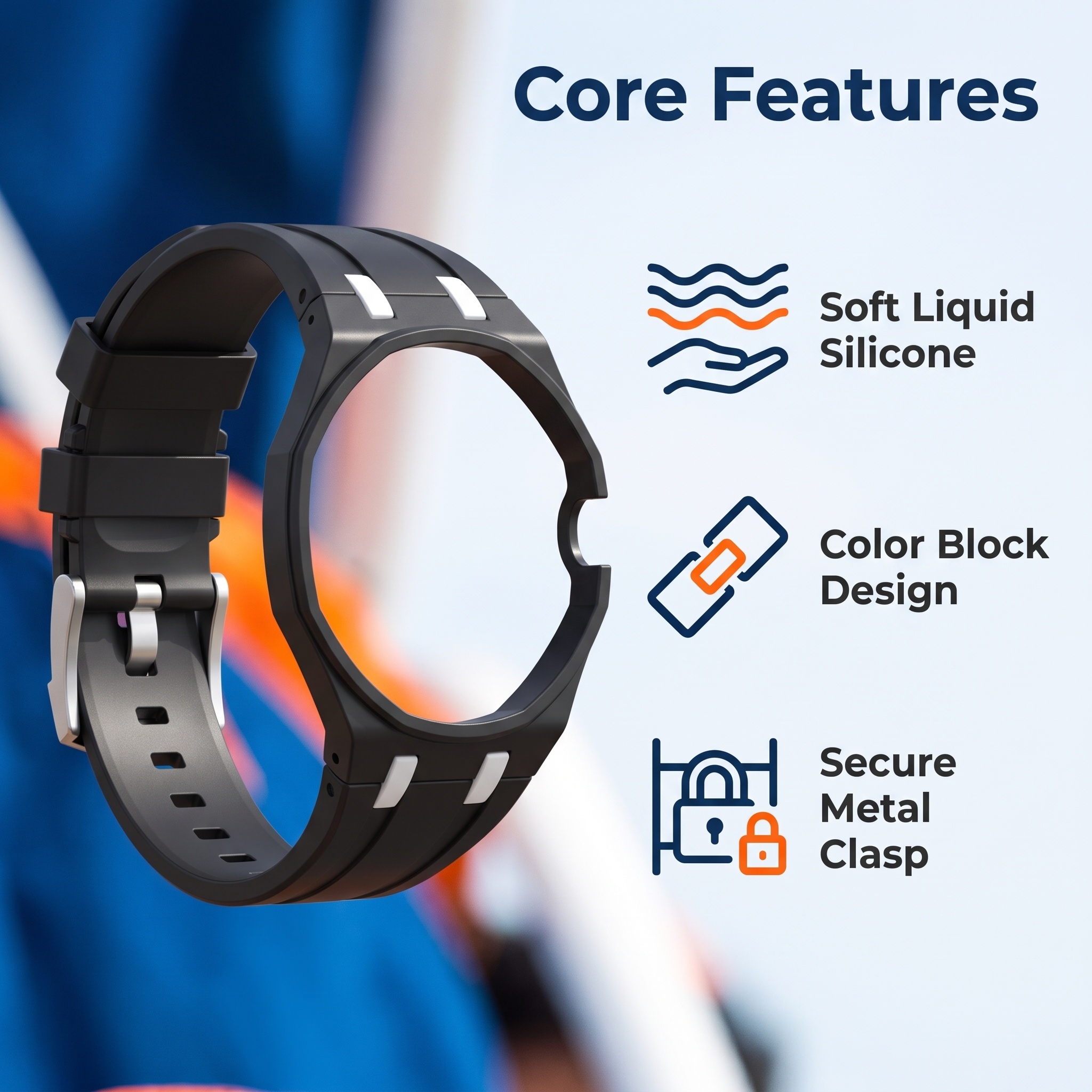 A protective case for X AP Royal pop+silicone strap, octagonal one-piece replacement modified strap, color strap - view 3