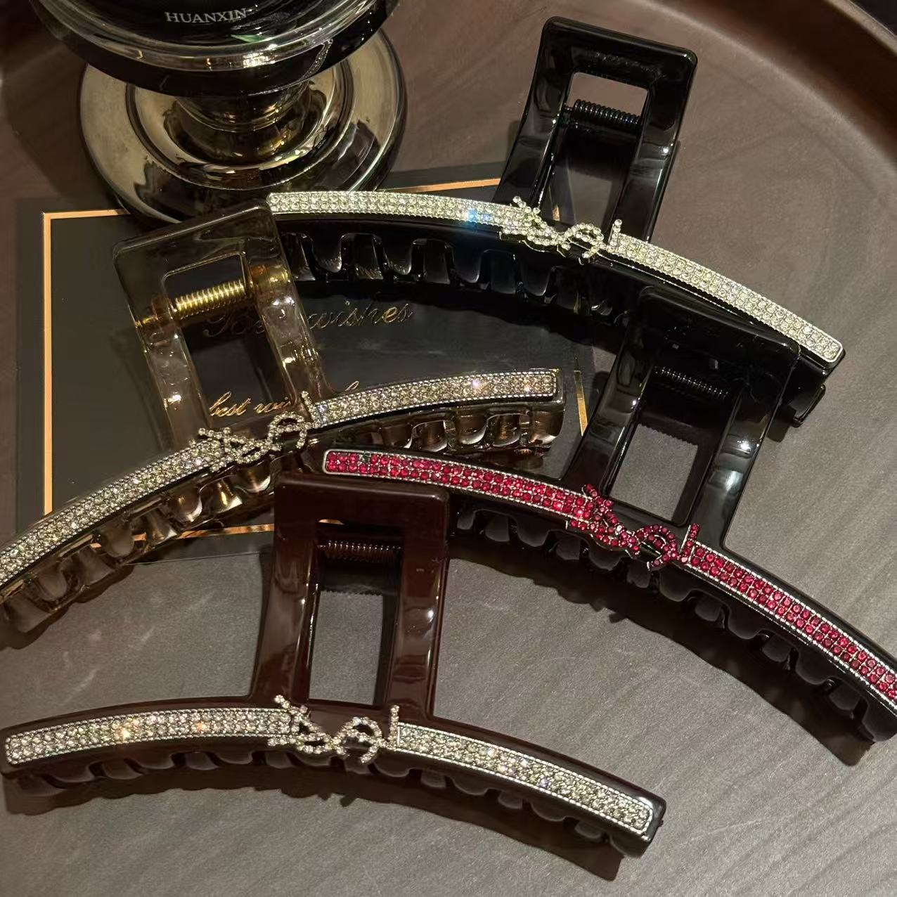 Il Cristallo Vintage Brilla Fermagli Per Capelli Firmati Forma D'amore Artigli …