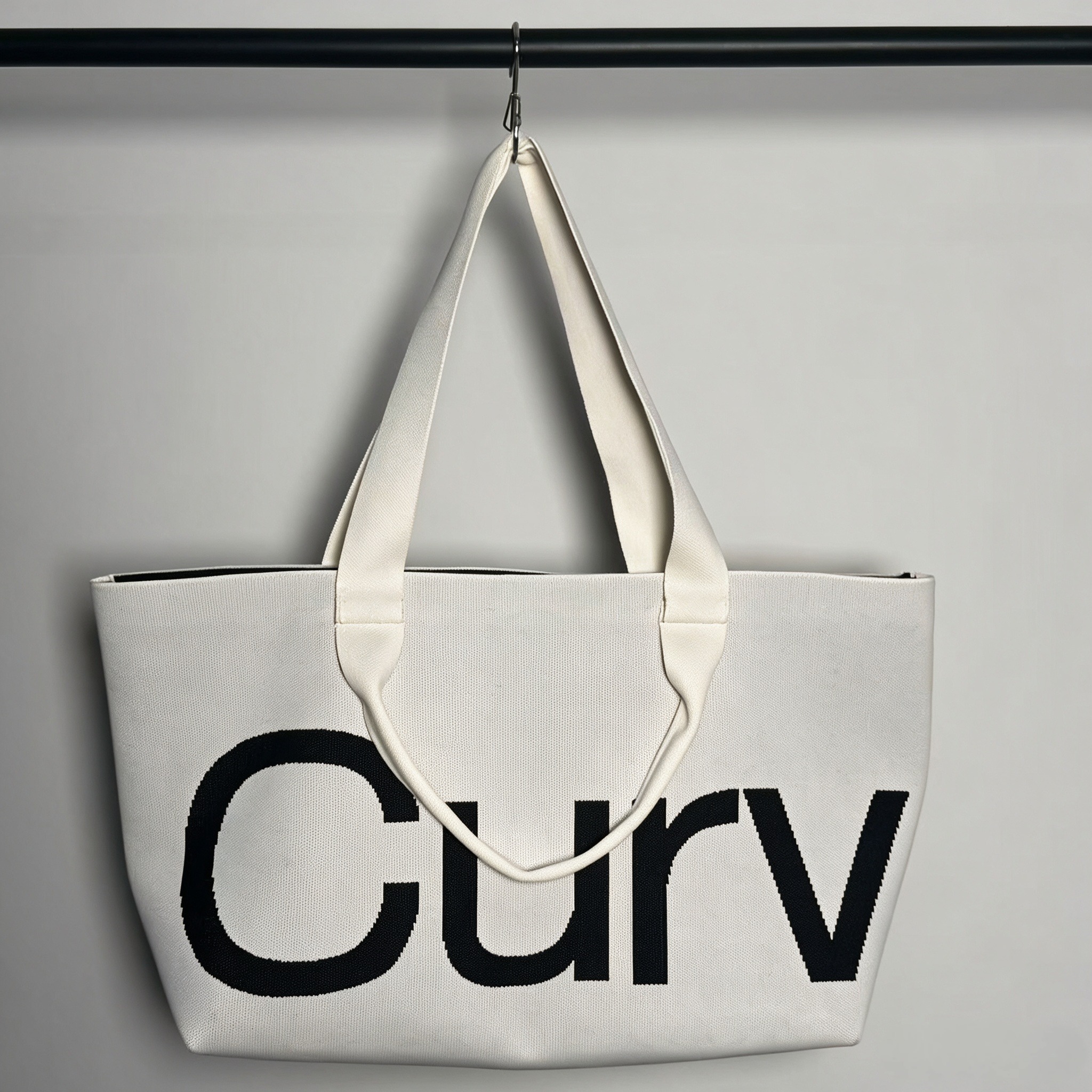 designer tote bag New Women's Knitted Tote Bag with Letter Pattern, Wear-Resistant Large Capacity Solid Color Shoulder Crossbody Purse, Top Handl - view 8