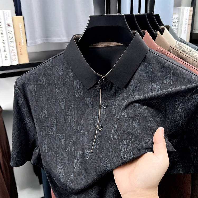 Men's Polos Luxury Brand Man Short-Sleeved Polo Shirt Button Lapel European American Style Spring T-Shirt Casual Fashion Wear - view 6