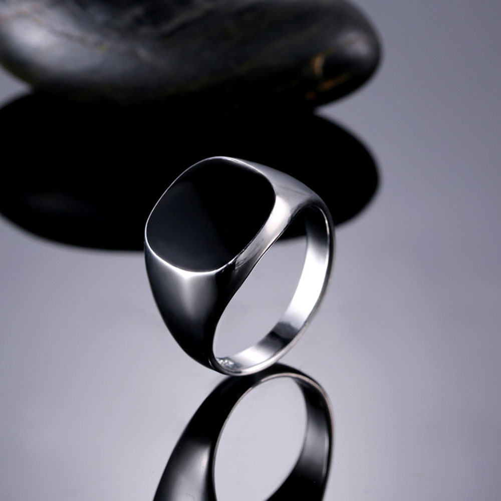 Luxury Designer Titanium Steel Ring Oil Dripping Smooth Ring for Men Women 18K Gold Silver Stainless Steel Enamel Rings Couple Lovers Distance Ring ew - view 6