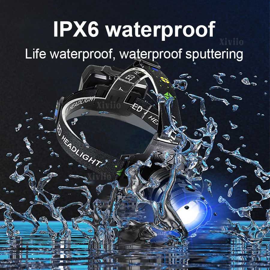 860000000LM Ultra Powerful LED Headlamp Super Bright Long Range 4500M Head Flashlight Rechargeable Head Lantern Fishing Hunting H260718 - view 6