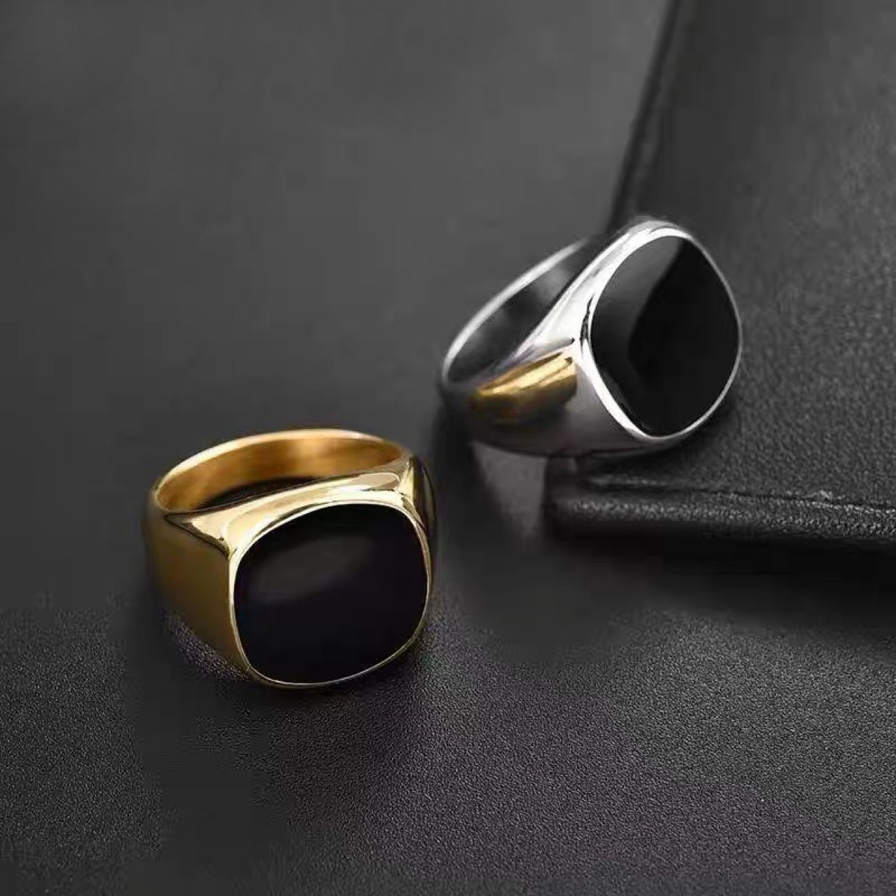 Luxury Designer Titanium Steel Ring Oil Dripping Smooth Ring for Men Women 18K Gold Silver Stainless Steel Enamel Rings Couple Lovers Distance Ring ew - view 4