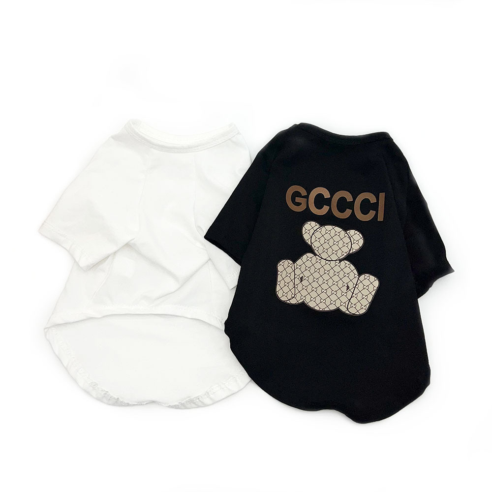 Designer Vintage Monogram Summer Shirts & Tees for Dogs, Luxury Pet Clothes, Fit Small, Medium & Large Pets including French Bulldogs, Corgis, Bichons - view 3