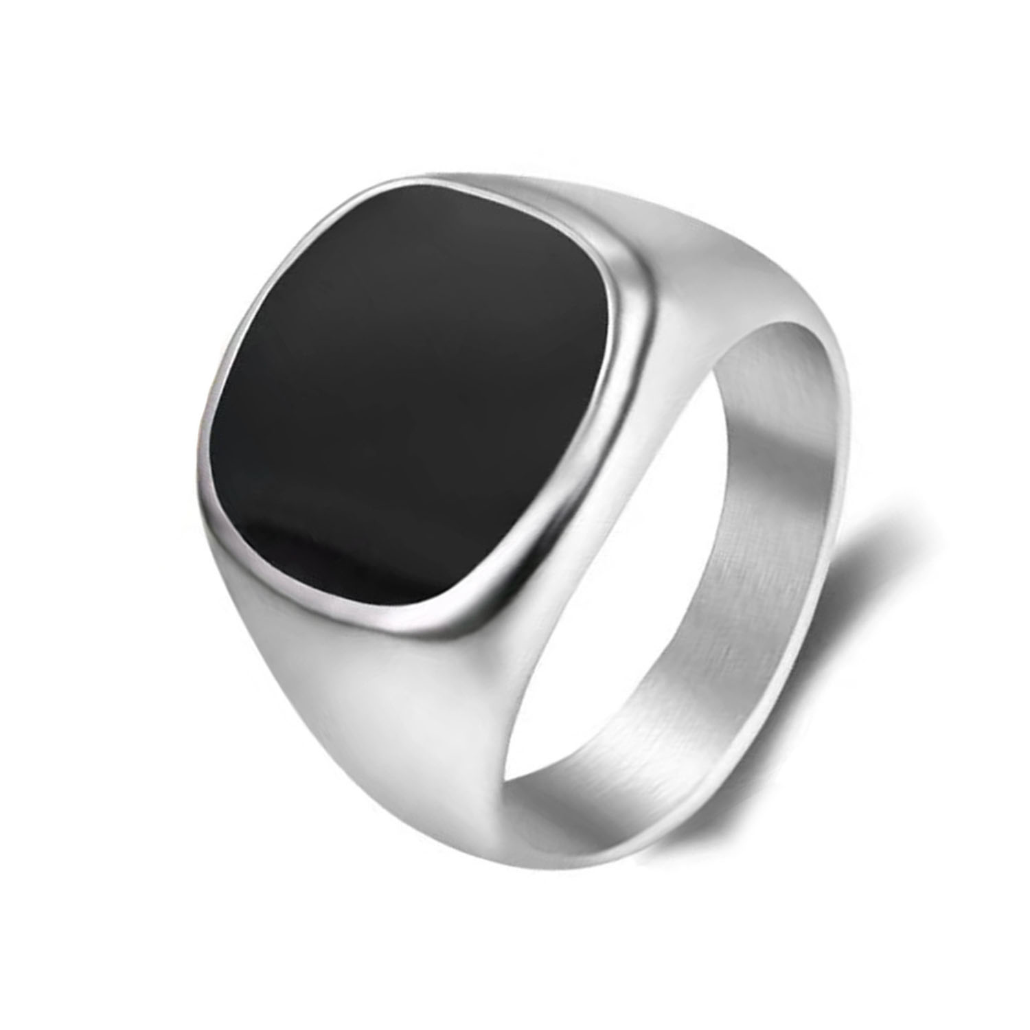 Luxury Designer Titanium Steel Ring Oil Dripping Smooth Ring for Men Women 18K Gold Silver Stainless Steel Enamel Rings Couple Lovers Distance Ring ew - view 3