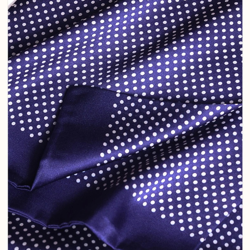 Blue Polka Dots Scarf Men 100 Mulberry Silk Scarves Business Suit Accessories Foulard Fashion Gifts for Man Double Layer Fits 260717 - view 7