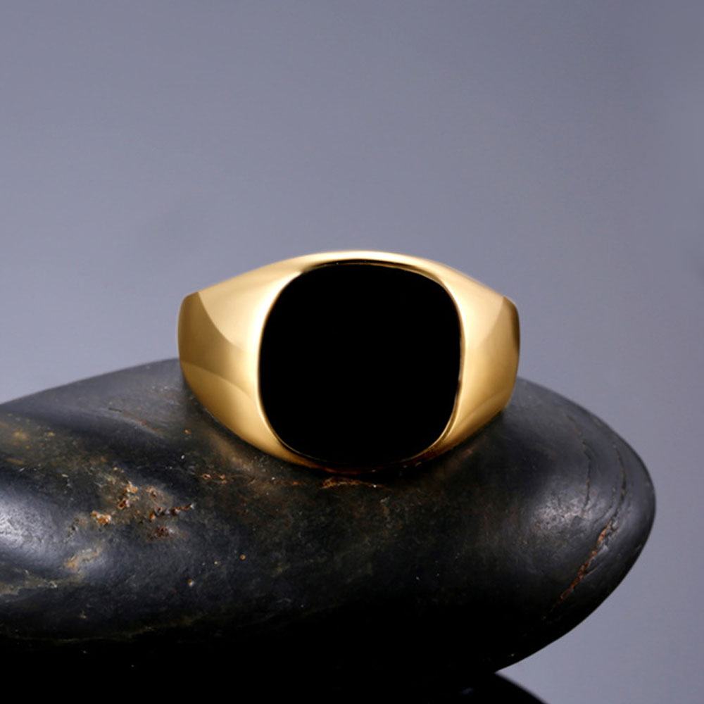 Luxury Designer Titanium Steel Ring Oil Dripping Smooth Ring for Men Women 18K Gold Silver Stainless Steel Enamel Rings Couple Lovers Distance Ring ew - view 7