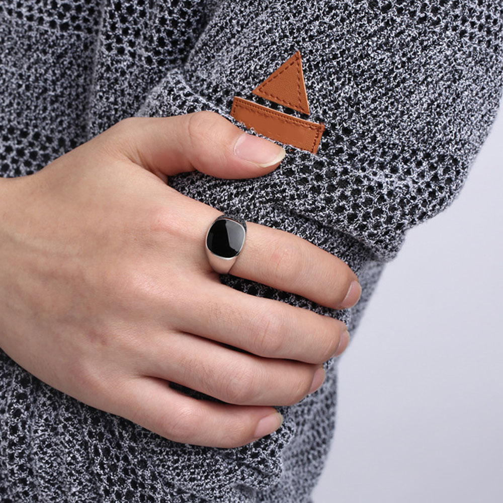 Luxury Designer Titanium Steel Ring Oil Dripping Smooth Ring for Men Women 18K Gold Silver Stainless Steel Enamel Rings Couple Lovers Distance Ring ew - view 8